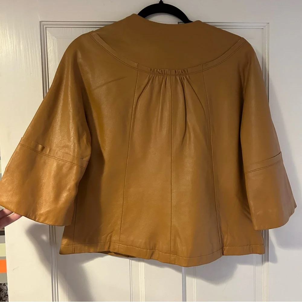 Joseph Israel New York Camel Lamb Leather Swing Jacket – XS